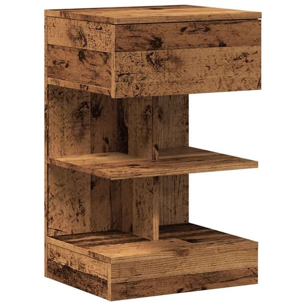 vidaXL sengebord 40x35x65 cm konstrueret træ gammelt trælook