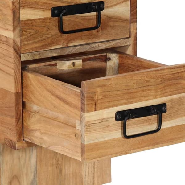 vidaXL Sängbord 60x32x80 cm massivt akaciaträ