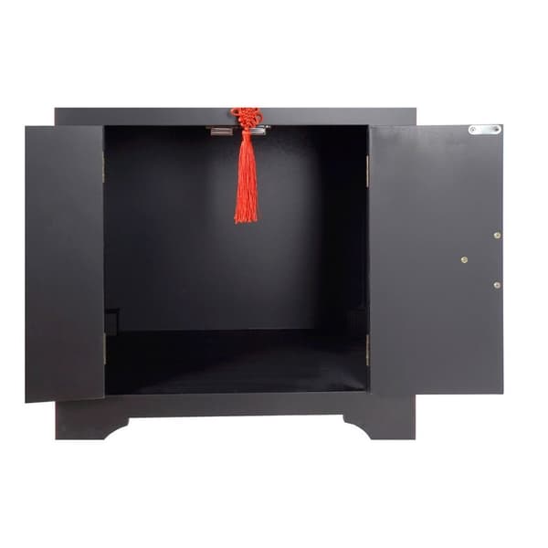 Nattduksbord DKD Home Decor Gran Röd Svart Trä MDF 45 x 34 x 66 cm
