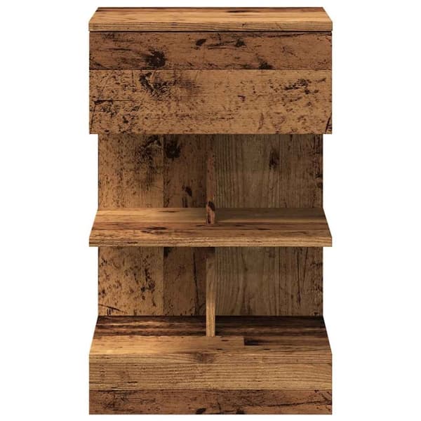 vidaXL sengeborde 2 stk. 40x35x65 cm konstrueret træ gammelt trælook