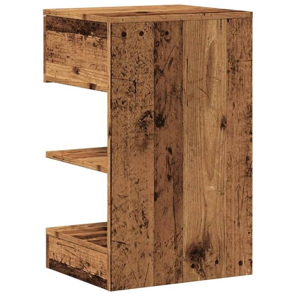 vidaXL sengeborde 2 stk. 40x35x65 cm konstrueret træ gammelt trælook