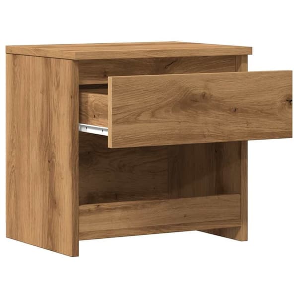 vidaXL Sängbord hantverksmässig ek 40x30x39 cm konstruerat trä
