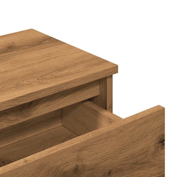 vidaXL Sängbord hantverksmässig ek 40x30x39 cm konstruerat trä