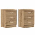 Miniatyrbilde 3 av 11: vidaXL Nattbord 2 stk artisan eik 38x35x55 cm konstruert tre