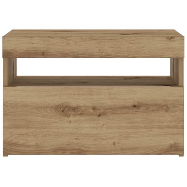 vidaXL yöpöytäkaappi LED-valoilla käsityöläinen tammi 60x35x40 cm