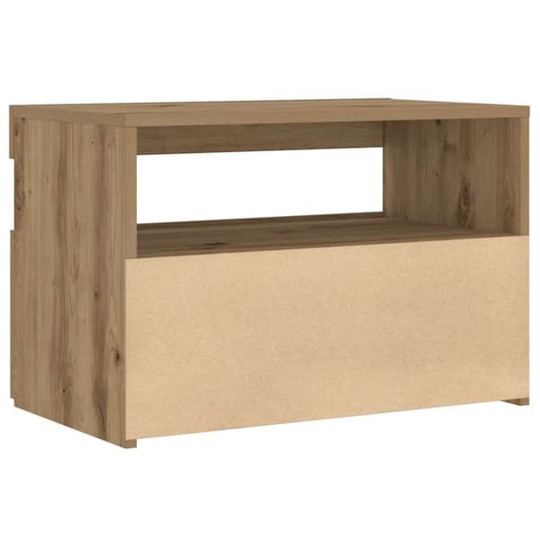 vidaXL yöpöytäkaappi LED-valoilla käsityöläinen tammi 60x35x40 cm
