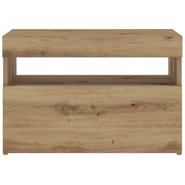 vidaXL Nattbord med LED-lys artisan eik 60x35x40 cm konstruert tre