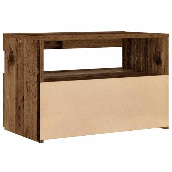 vidaXL sengeskab med LED-lys Gammelt træ 60x35x40 cm Konstrueret træ