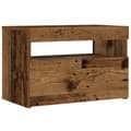 Miniatyrbilde 4 av 11: vidaXL Nattbord med LED-lys gammelt tre 60x35x40 cm konstruert tre