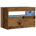 Miniatyrbilde 7 av 11: vidaXL Nattbord med LED-lys gammelt tre 60x35x40 cm konstruert tre