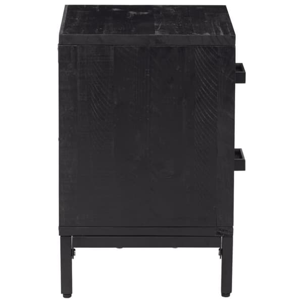 Sängbord 2 st svart 36x30x45 cm massiv furu