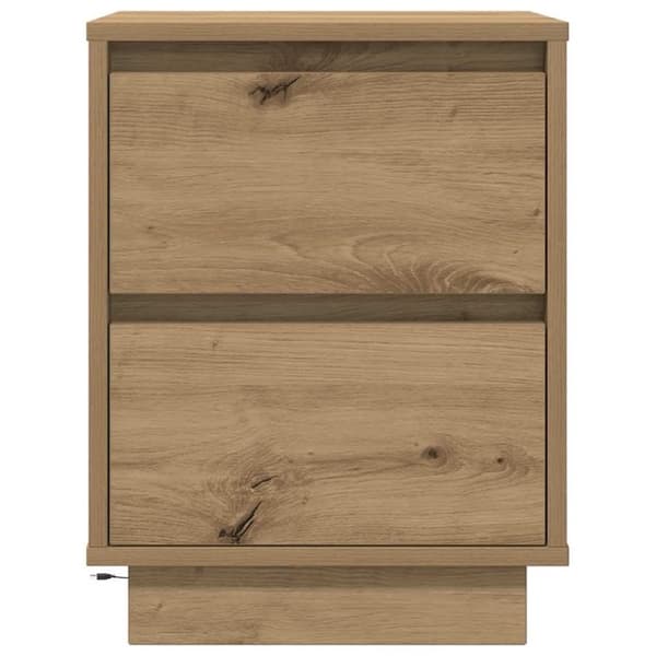 vidaXL Nattbord med LED artisan eik 38x34x50 cm