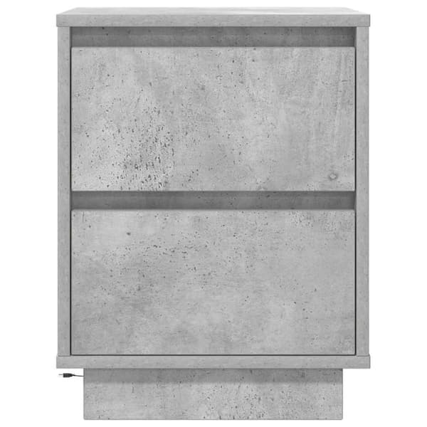 vidaXL Nattbord med LED betonggrå 38x34x50 cm