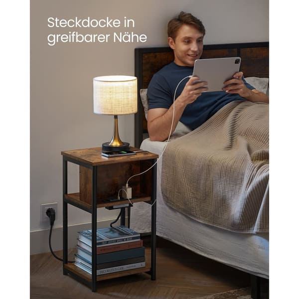 Sengbord med stikkontakt