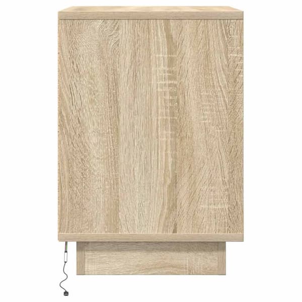 vidaXL Nattbord med LED sonoma eik 38x34x50 cm