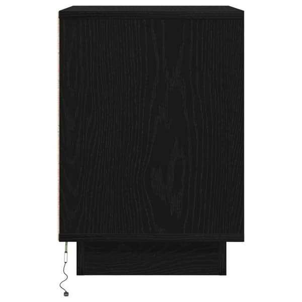 vidaXL Nattskap med LED-lys Sort 38x34x50 cm