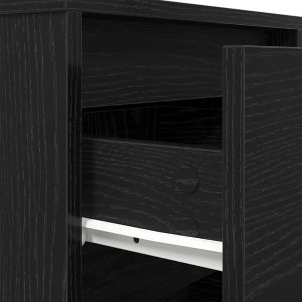 vidaXL Nattskap med LED-lys Sort 38x34x50 cm