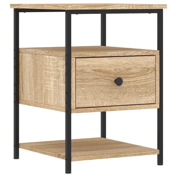 Sängbord 2 st sonoma-ek 40x42x56 cm konstruerat trä