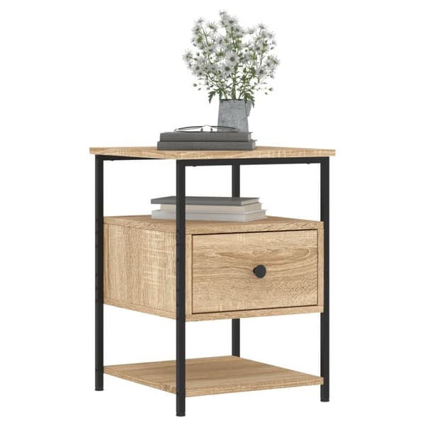 Sängbord 2 st sonoma-ek 40x42x56 cm konstruerat trä