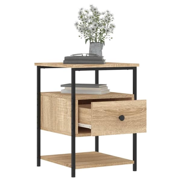 Sängbord 2 st sonoma-ek 40x42x56 cm konstruerat trä