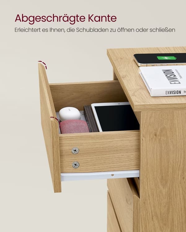 Sengbord - moderne - med 3 skuffer - Strogeel