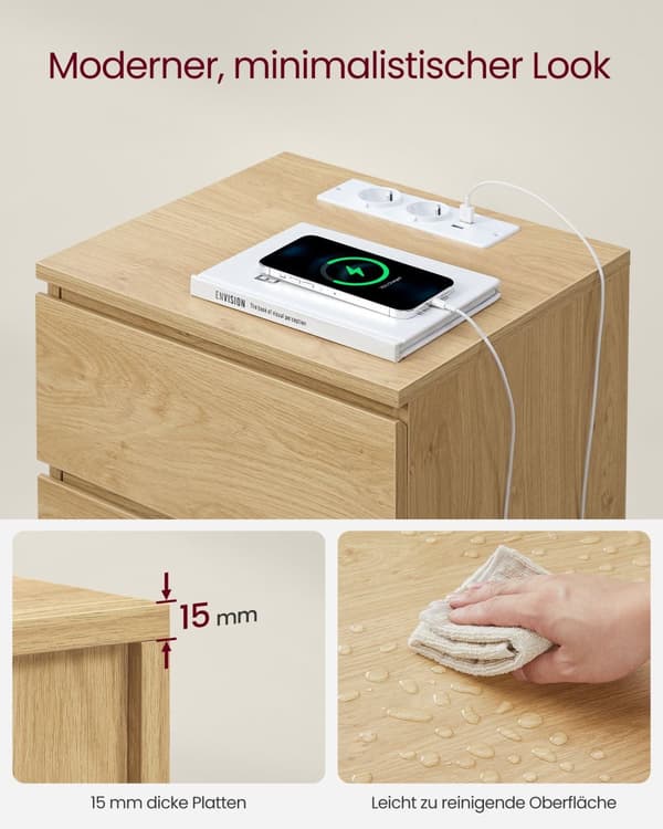 Bedside -pöytä - moderni - 3 laatikkoa - Strogeel
