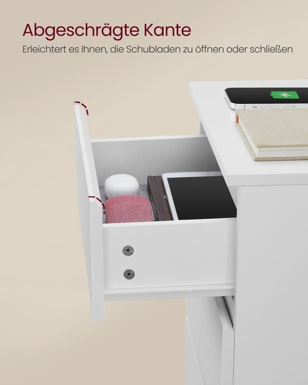 Bedside Table - Sarja 2 - 2 pistorasiaa - moderni - Wolkwit