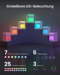 Miniatyrbillede 3 af 8: Sengbord med LED -belysning Modern Wolkwit