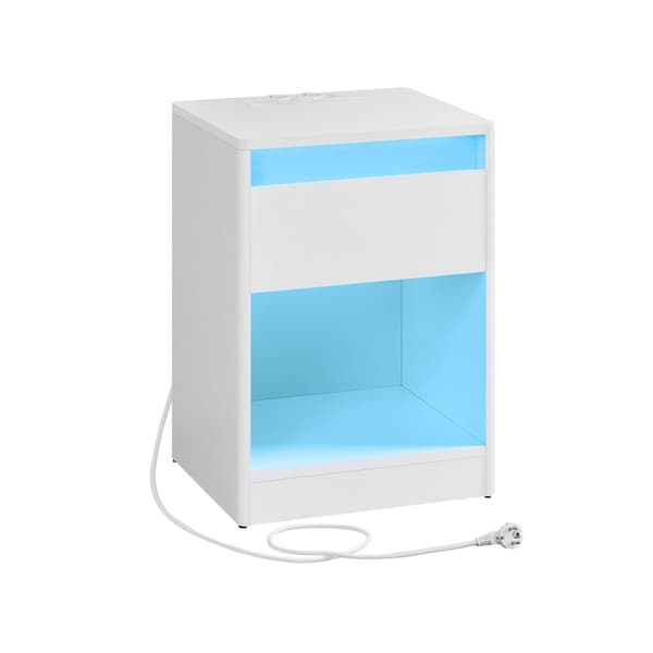 Sengbord med LED -belysning Modern Wolkwit