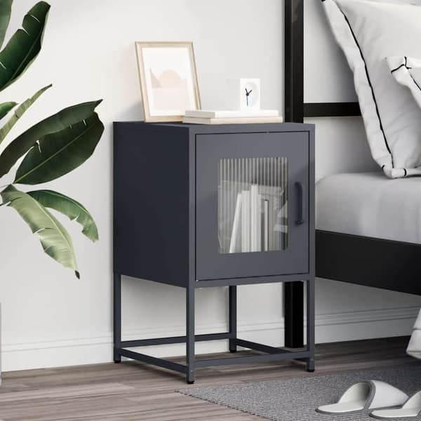 vidaXL Nattbord antrasitt 36x39x60,5 cm kaldvalset stål