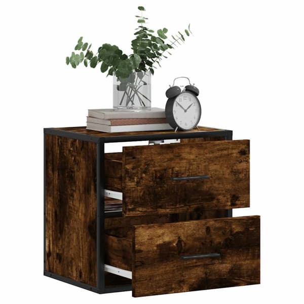 vidaXL Veggmontert nattbord røkt eik 40x31x39,5 cm