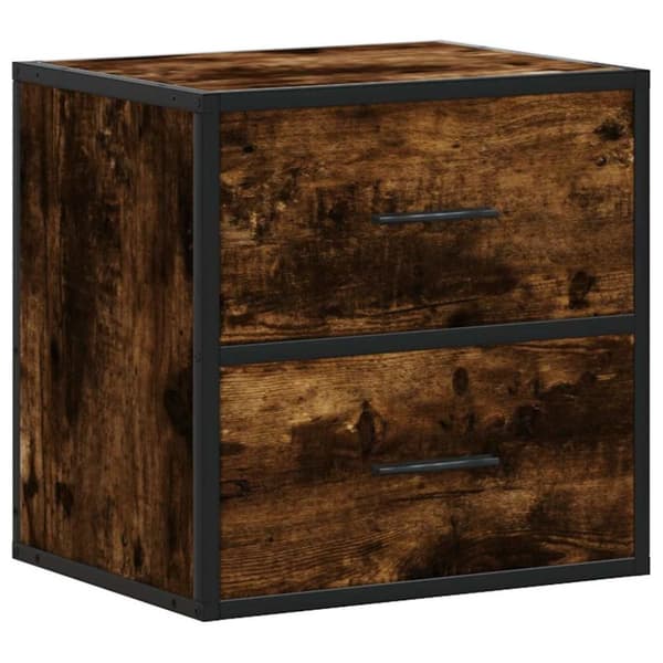 vidaXL Veggmontert nattbord røkt eik 40x31x39,5 cm
