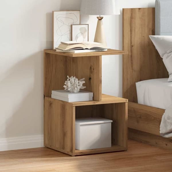 vidaXL Nattbord artisan eik 35x35x55 cm konstruert tre