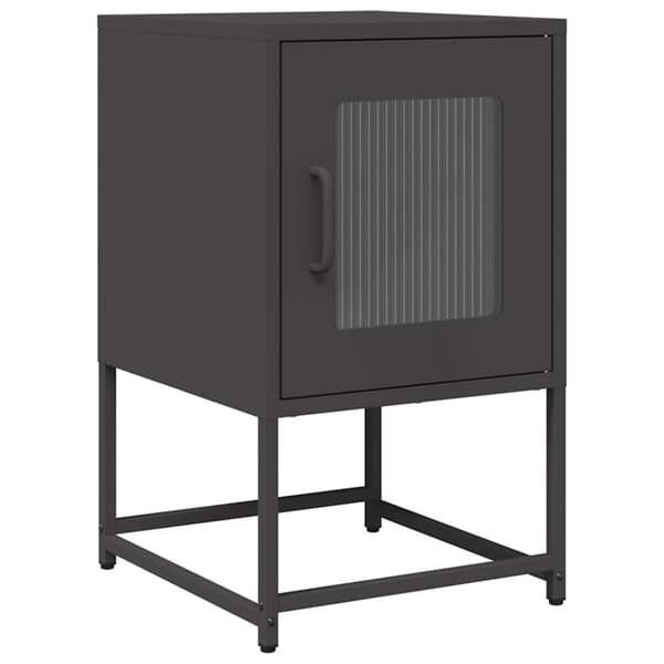 vidaXL sengebord 36x39x60,5 cm koldvalset stål sort
