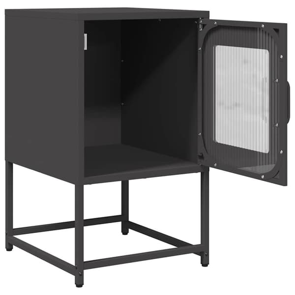 vidaXL sengebord 36x39x60,5 cm koldvalset stål sort
