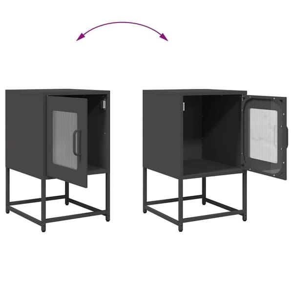 vidaXL sengebord 36x39x60,5 cm koldvalset stål sort