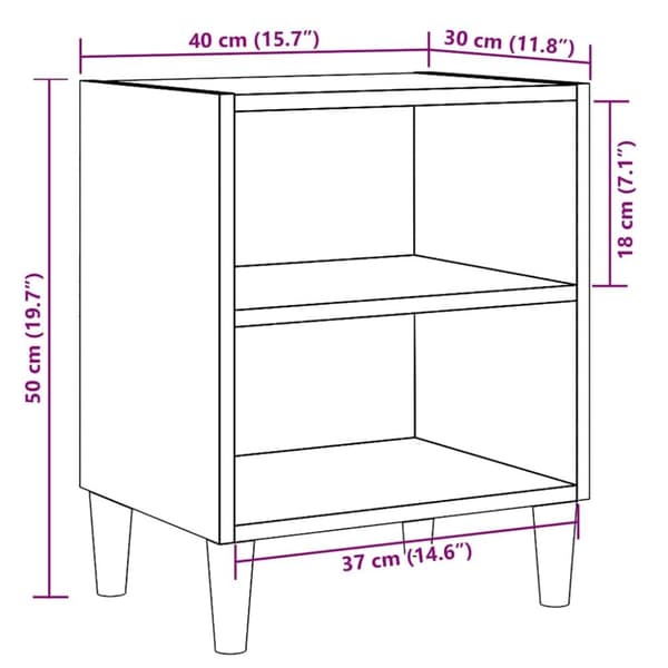 vidaXL Nattbord gammelt tre 40x30x50 cm konstruert tre