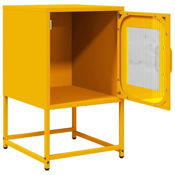 vidaXL sengebord 36x39x60,5 cm koldvalset stål sennepsgul