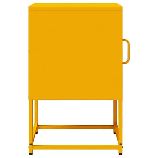 vidaXL sengebord 36x39x60,5 cm koldvalset stål sennepsgul