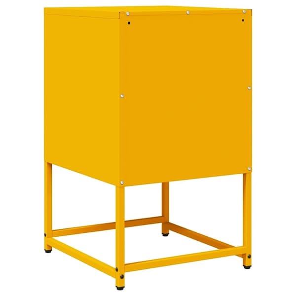 vidaXL sengebord 36x39x60,5 cm koldvalset stål sennepsgul