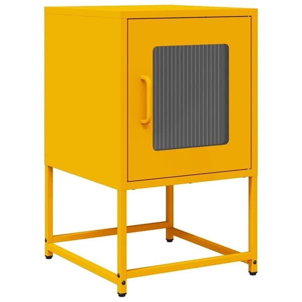 vidaXL sengebord 36x39x60,5 cm koldvalset stål sennepsgul