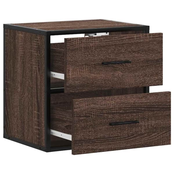 vidaXL Veggmontert nattbord brun eik 40x31x39,5 cm