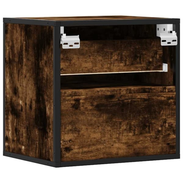 vidaXL væghængt sengebord 40x31x39,5 cm røget egetræsfarve