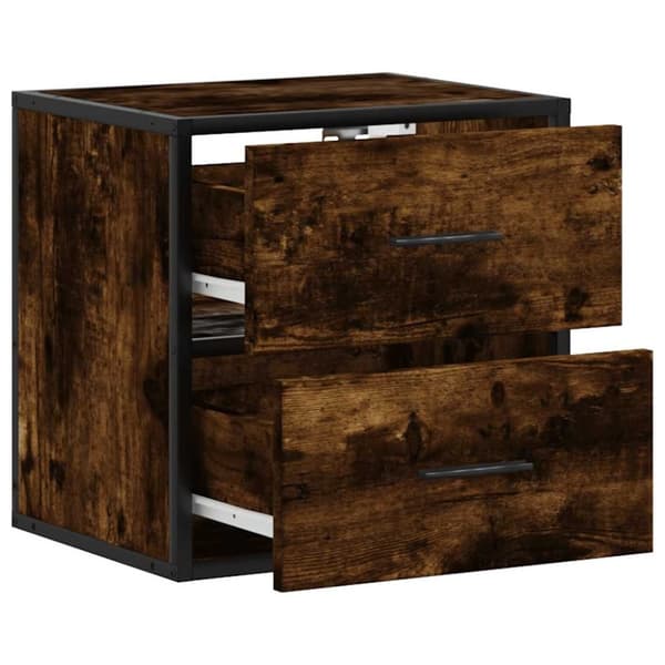 vidaXL væghængt sengebord 40x31x39,5 cm røget egetræsfarve