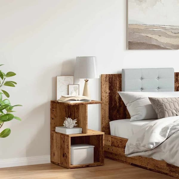 vidaXL Nattbord gammelt tre 35x35x55 cm konstruert tre