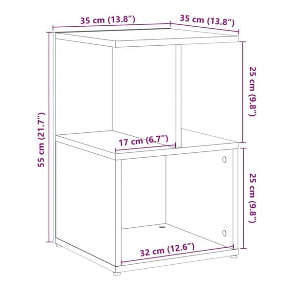 vidaXL Nattbord gammelt tre 35x35x55 cm konstruert tre