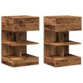 Miniatyrbilde 3 av 11: vidaXL Nattbord 2 stk gammelt tre 40x35x65 cm konstruert tre
