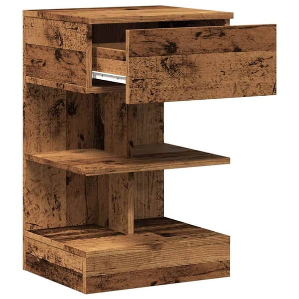 vidaXL Nattbord 2 stk gammelt tre 40x35x65 cm konstruert tre