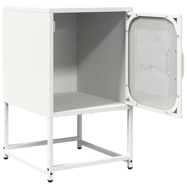 vidaXL sengebord 36x39x60,5 cm koldvalset stål hvid