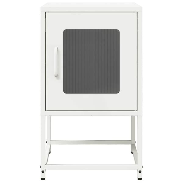 vidaXL sengebord 36x39x60,5 cm koldvalset stål hvid